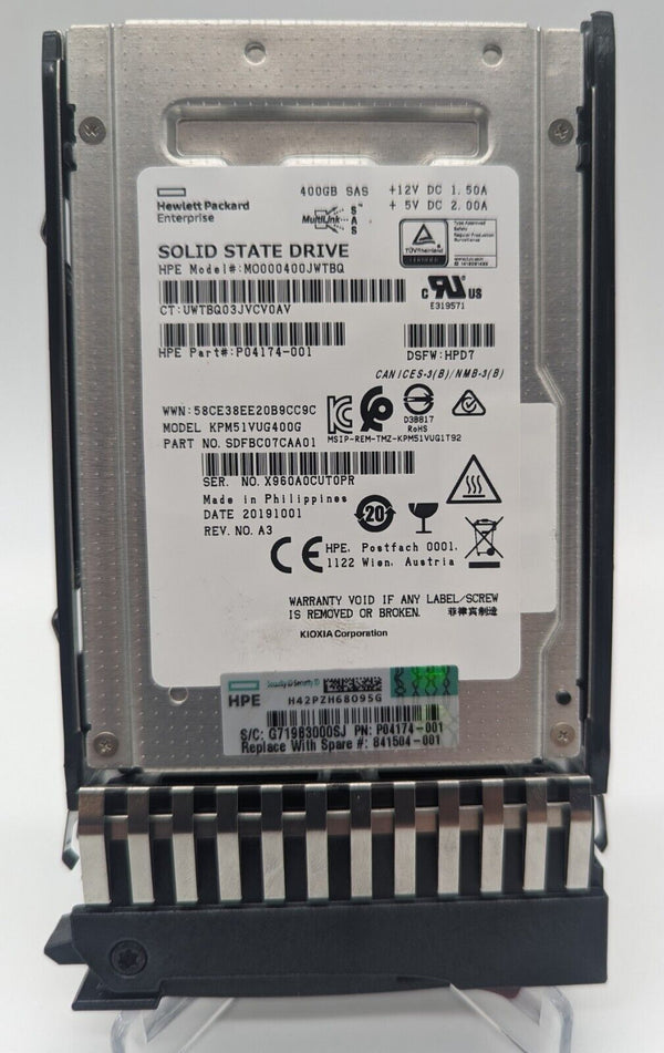 SSD HP 841504-001 400 GB MSA 12G MU 2,5 POLEGADAS SAS N9X95A, 871888-001