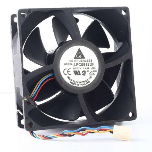 Cooler Delta AFC0912DF 12V 1.43A 17.16W 4500 RPM 9032 9CM Double Ball 4-Wire PWM Fan - AloTechInfoUSA