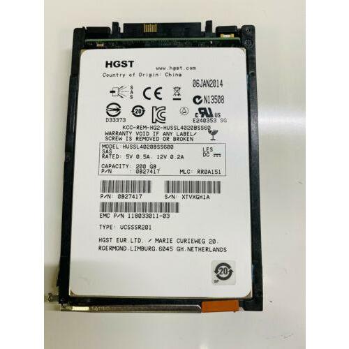 HGST Ultrastar 200GB 6Gb/s 2.5 SAS SLC SSD HUSSL4020BSS600 PN: 0B27417 Disco - MFerraz Tecnologia