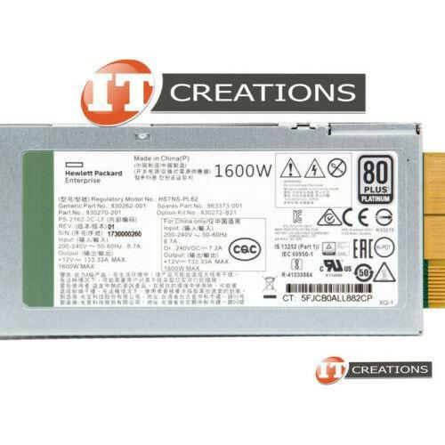 Fonte HP POWER SUPPLY 1600W PLATINUM 96% EFFICIENCY FOR DL360 DL380 G10 HSTNS-PR62-HP - MFerraz Tecnologia