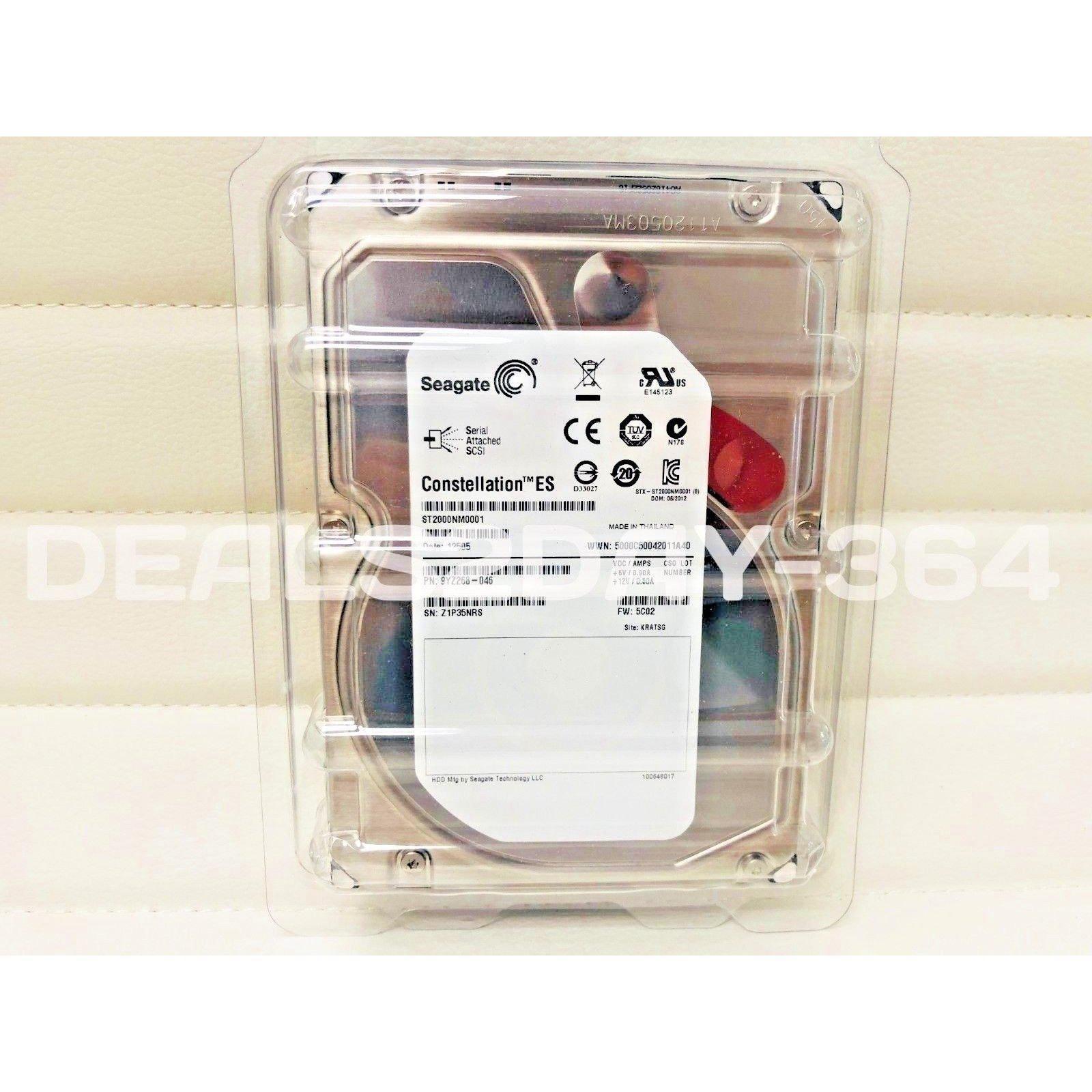 Seagate Constellation ES, ST2000NM001, 9YZ268-046, 2TB, 3.5" HD SAS DRIVE*PN 763649028834 - AloinfoUSA