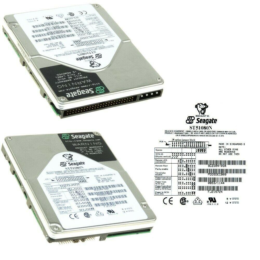 SEAGATE ST51080N 1GB SCSI 50-PIN 5.4K 3.5" 7426900441492 - AloinfoUSA
