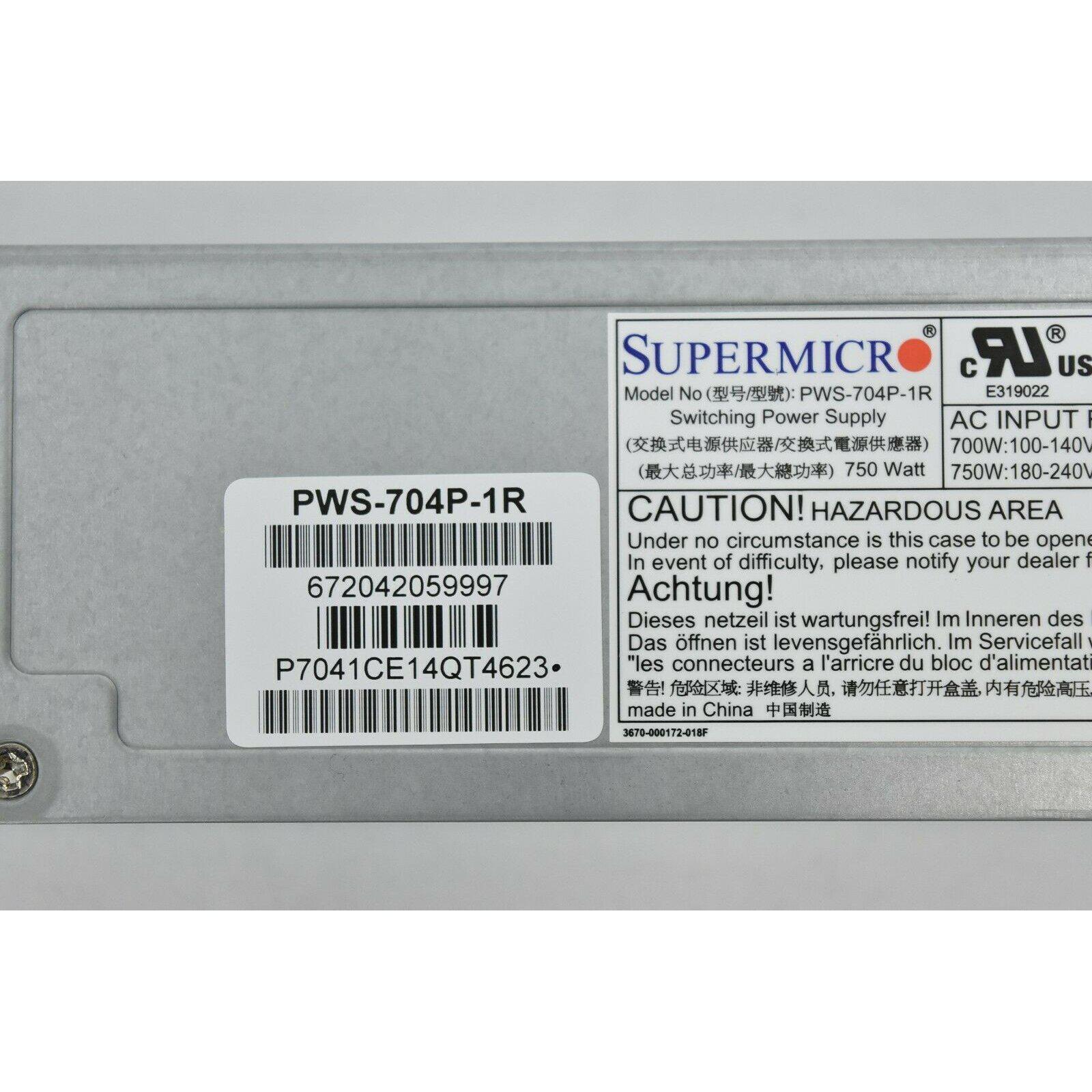 Supermicro PWS-704P-1R 750 Watt Server Power Supply 672042059997 - AloinfoUSA