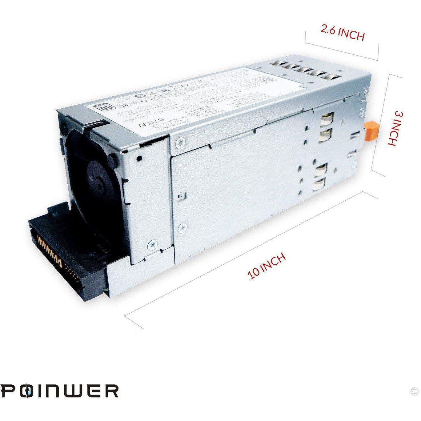 YFG1C 870W Server Power Supply for Dell PowerEdge R710 T610 for Dell PowerVault NX3000 DL2100 Compatible Part Number 3257W D263K 7NVX8 VT6G4 PT164 N870P-S0 NPS-885AB A870P-00 - AloinfoUSA